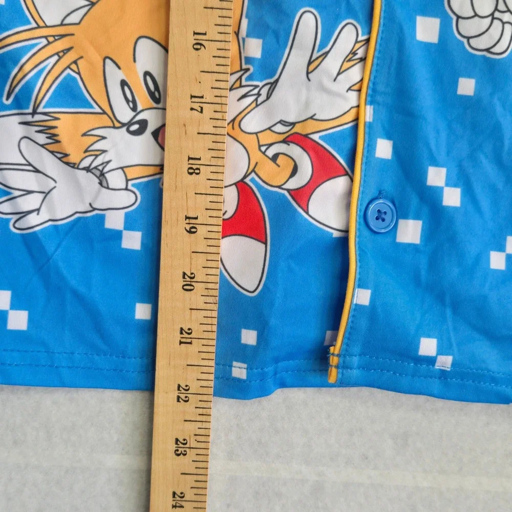 Sonic The Hedgehog Boys Pajama Set Blue Sonic Knuckles Tails Size M 10/12 SEGA